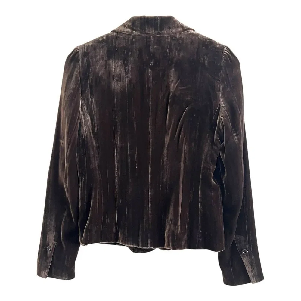 Caslon Velvet Brown Blazer 4P Silk Blend Academia Preppy Office Event Evening